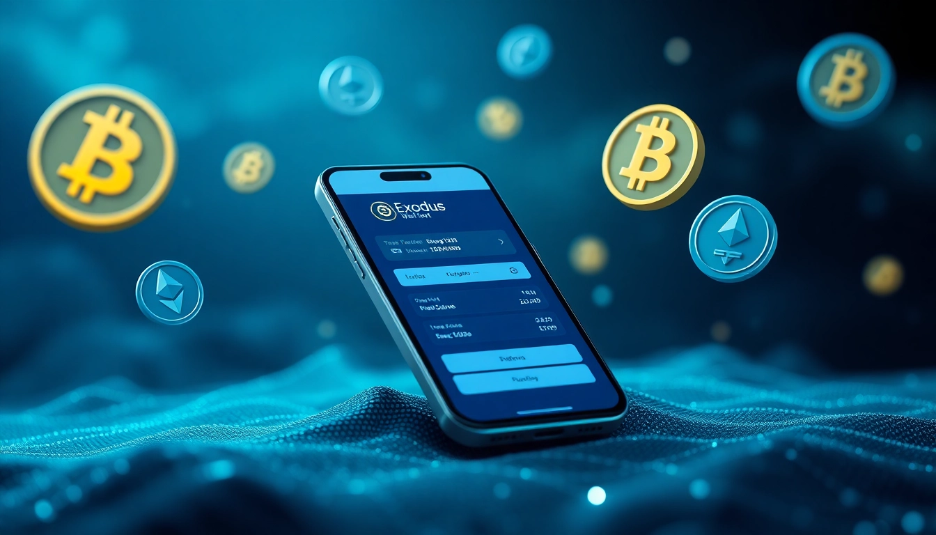 Explore the Exodus wallet interface on a smartphone, showcasing easy management of cryptocurrencies.