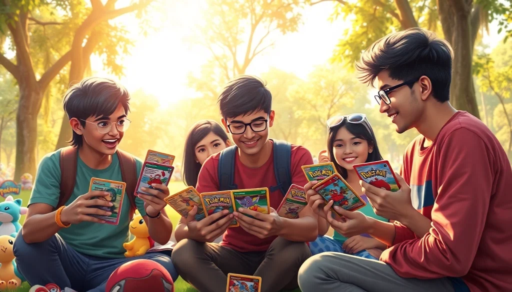 Discover exclusive Pokemon cards india at an exciting outdoor trading event with enthusiasts exchanging rare cards.